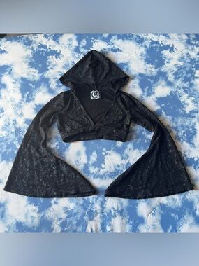 Killstar Witchhead Hooded Crop Top - size MEDIUM